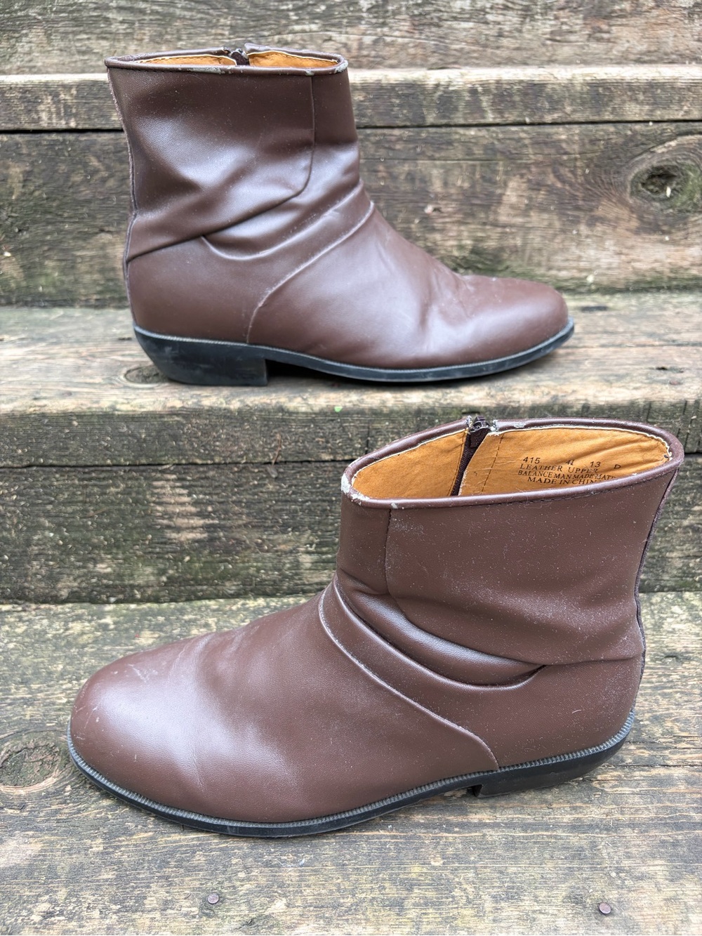 Haband Brown Executive Division Leather Ankle Boots